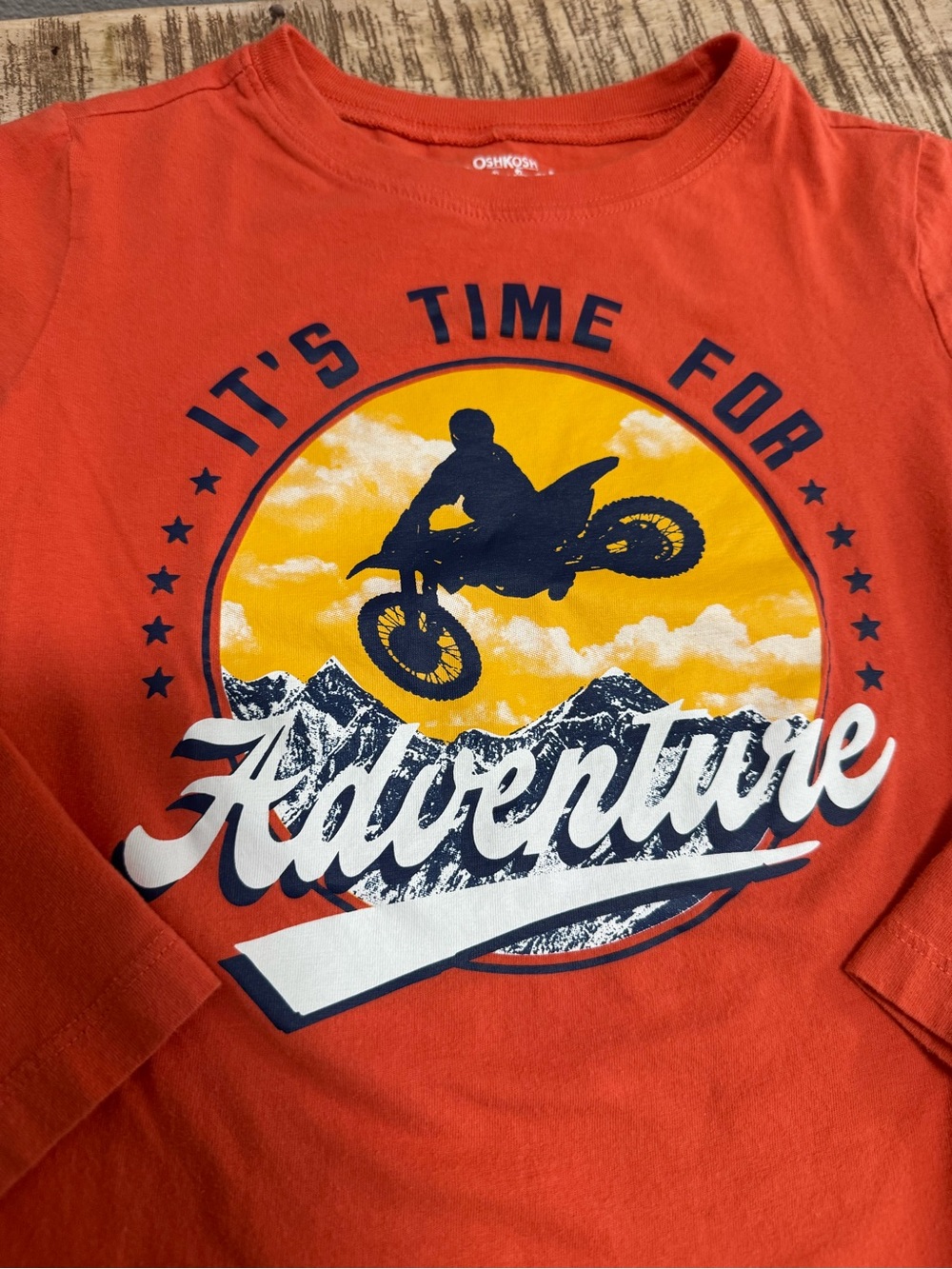 OshKosh B'gosh Orange Long-Sleeve Adventure Tee with Motocross Graphic